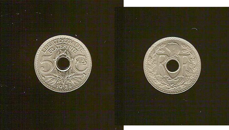 5 centimes Lindauer, petit module 1924 FDC